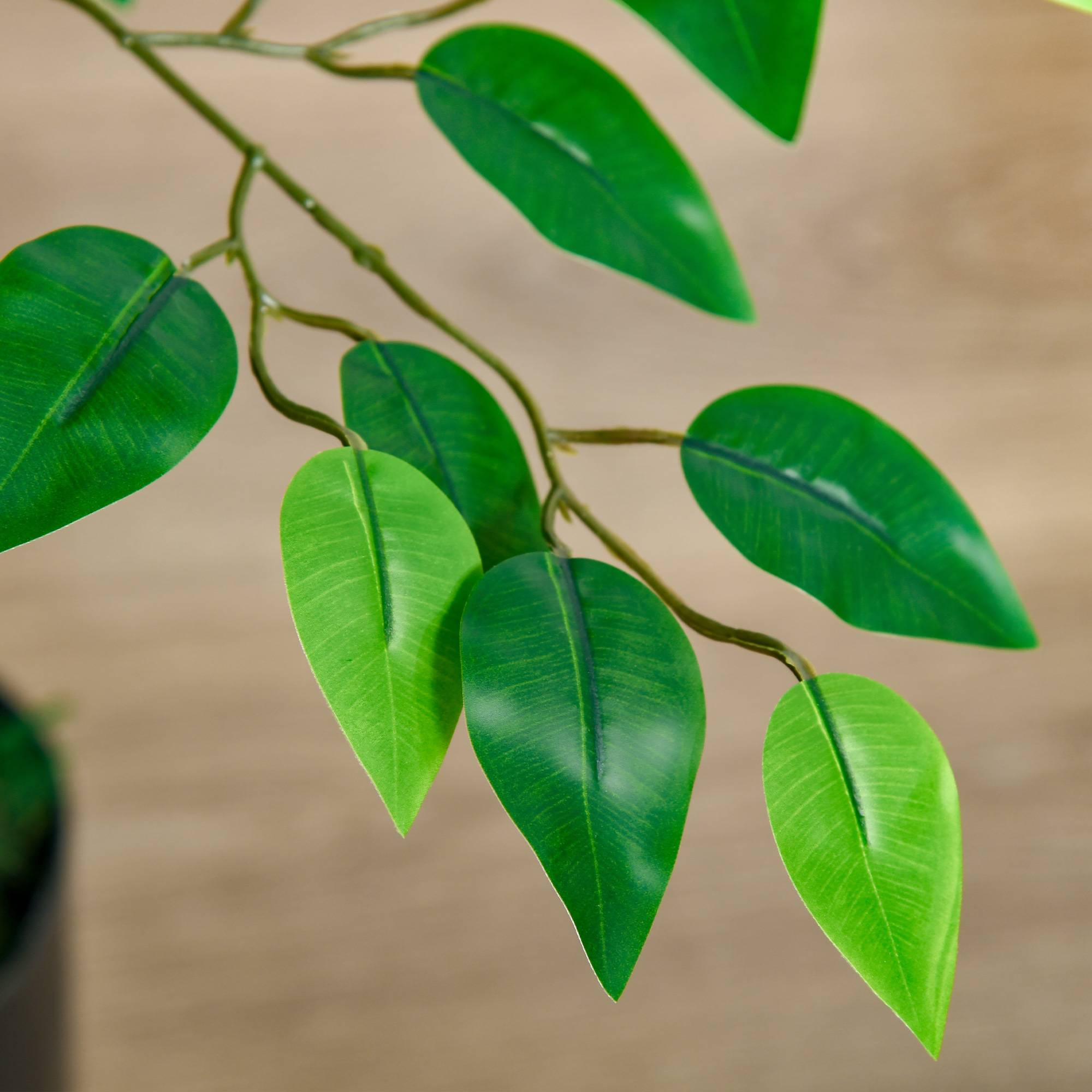Ficus Artificiel Plastique Branches Modulables Décoration Intérieure Vert 135cm - ComfortXL Outdoor Living - Image 10