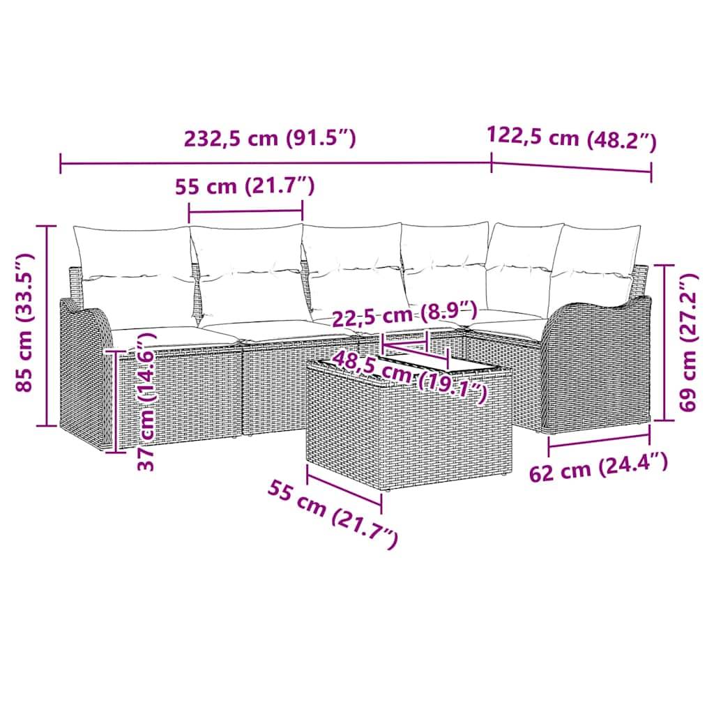 Salon de jardin 5 places polyrotin design tissé à la main pour terrasse Gris – ComfortXL Outdoor Living - Image 5
