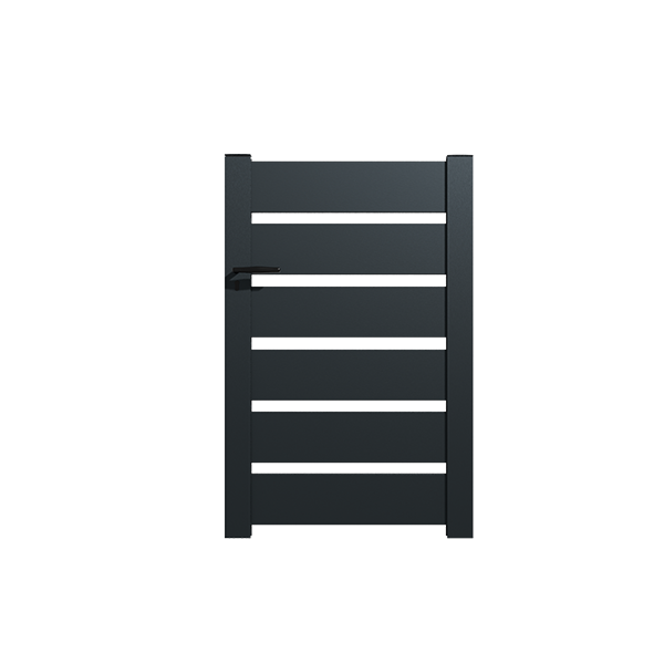 Portail Packit - Portillon en kit alu SAH dim. L.1000 (entre piliers) x H.1500 mm  Gris (RAL 7016)