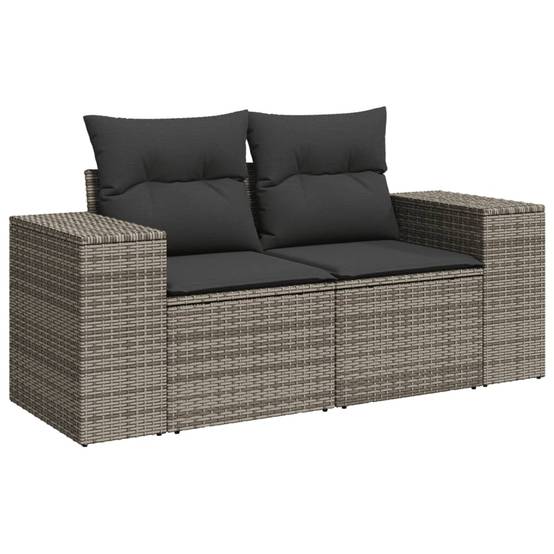 ComfortXL - Petit salon de jardin 3 places avec table en verre en résine tressée Gris Anthracite – ComfortXL Outdoor Living - Image 5