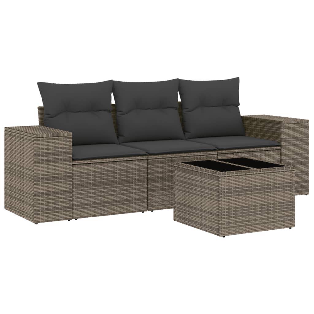 ComfortXL - Petit salon de jardin 3 places avec table en verre en résine tressée Gris Anthracite – ComfortXL Outdoor Living - Image 2