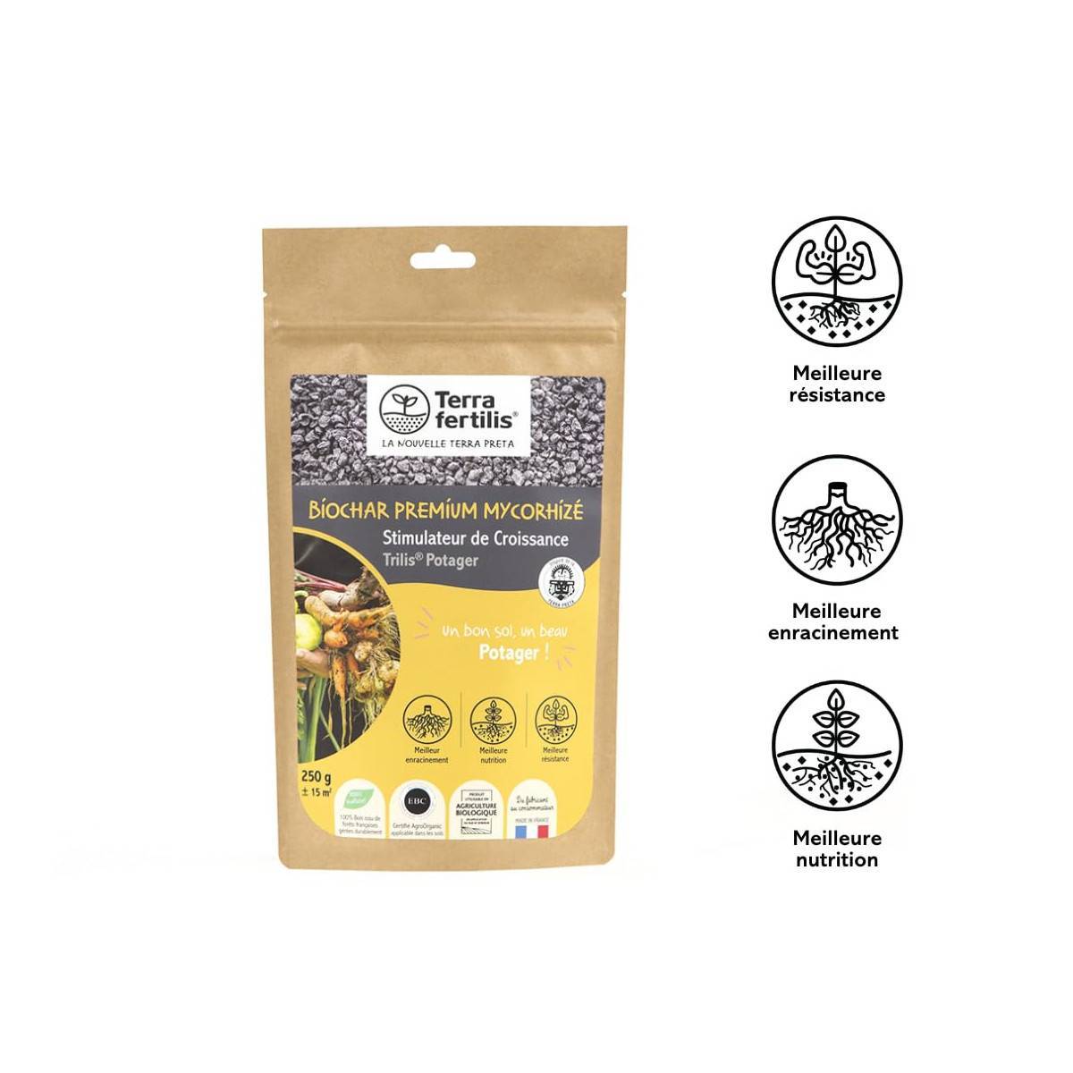 Terra Fertilis - Fertilisant Potager Mycorhizé à base de Biochar - pour des légumes sains et des sols vivants - 2.5 kg - Image 3