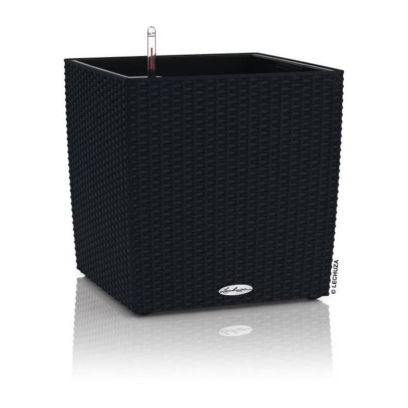 Lechuza - Pot De Fleur Lechuza Cube Cottage 50 - Kit Complet, Noir Graphite - Imagen 1