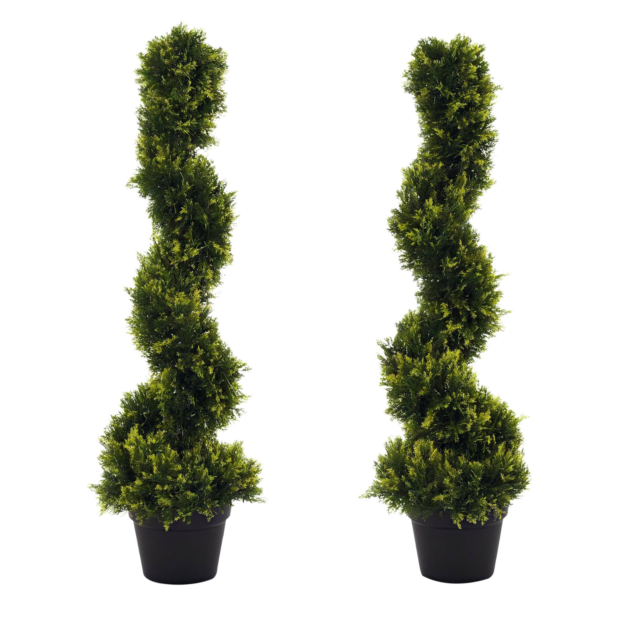 Cèdre Spirale Artificiel Original Plastique Entrée Jardin Déco Architecturale 90cm Vert - ComfortXL Outdoor Living - Image 1