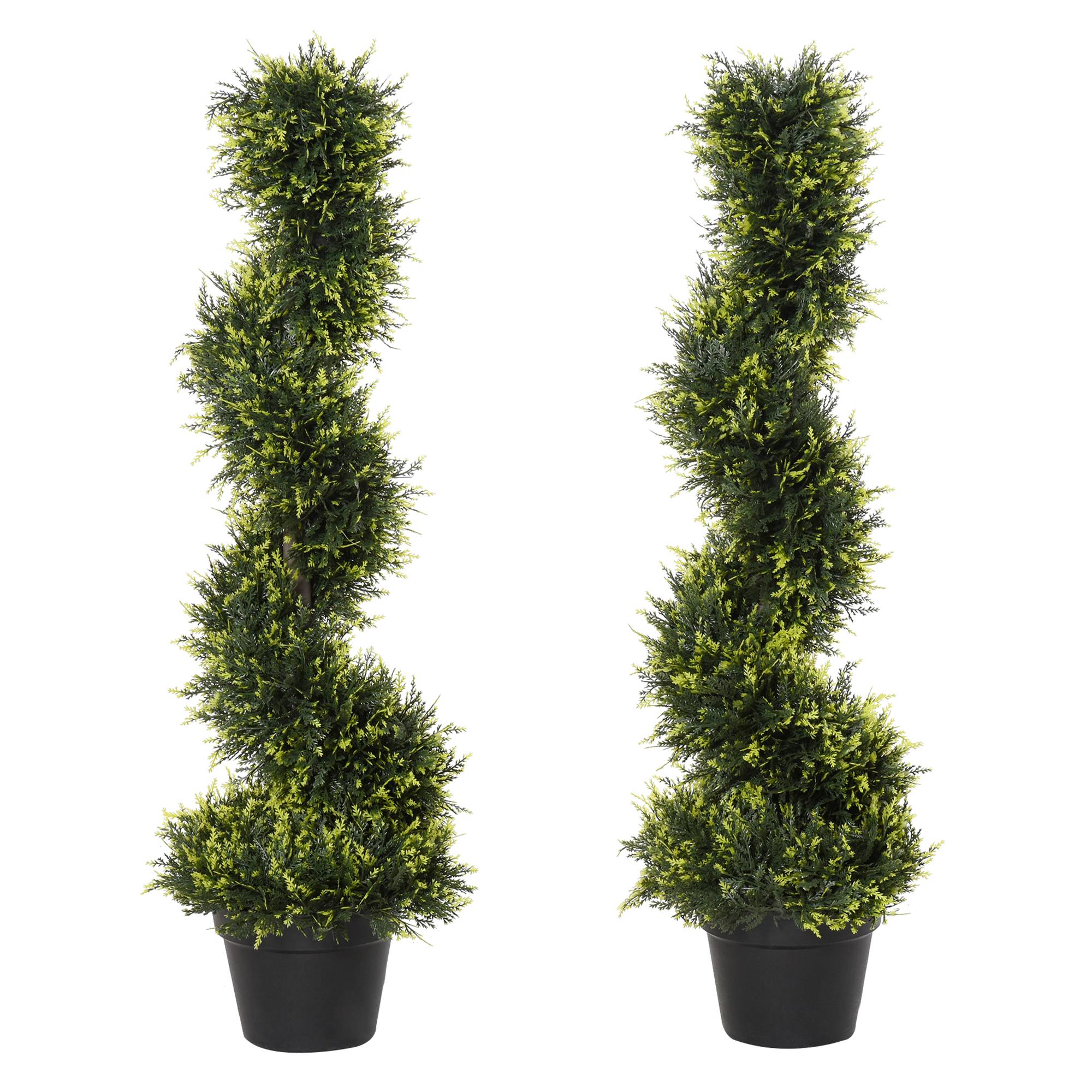 Cèdre Spirale Artificiel Original Plastique Entrée Jardin Déco Architecturale 90cm Vert - ComfortXL Outdoor Living - Image 2