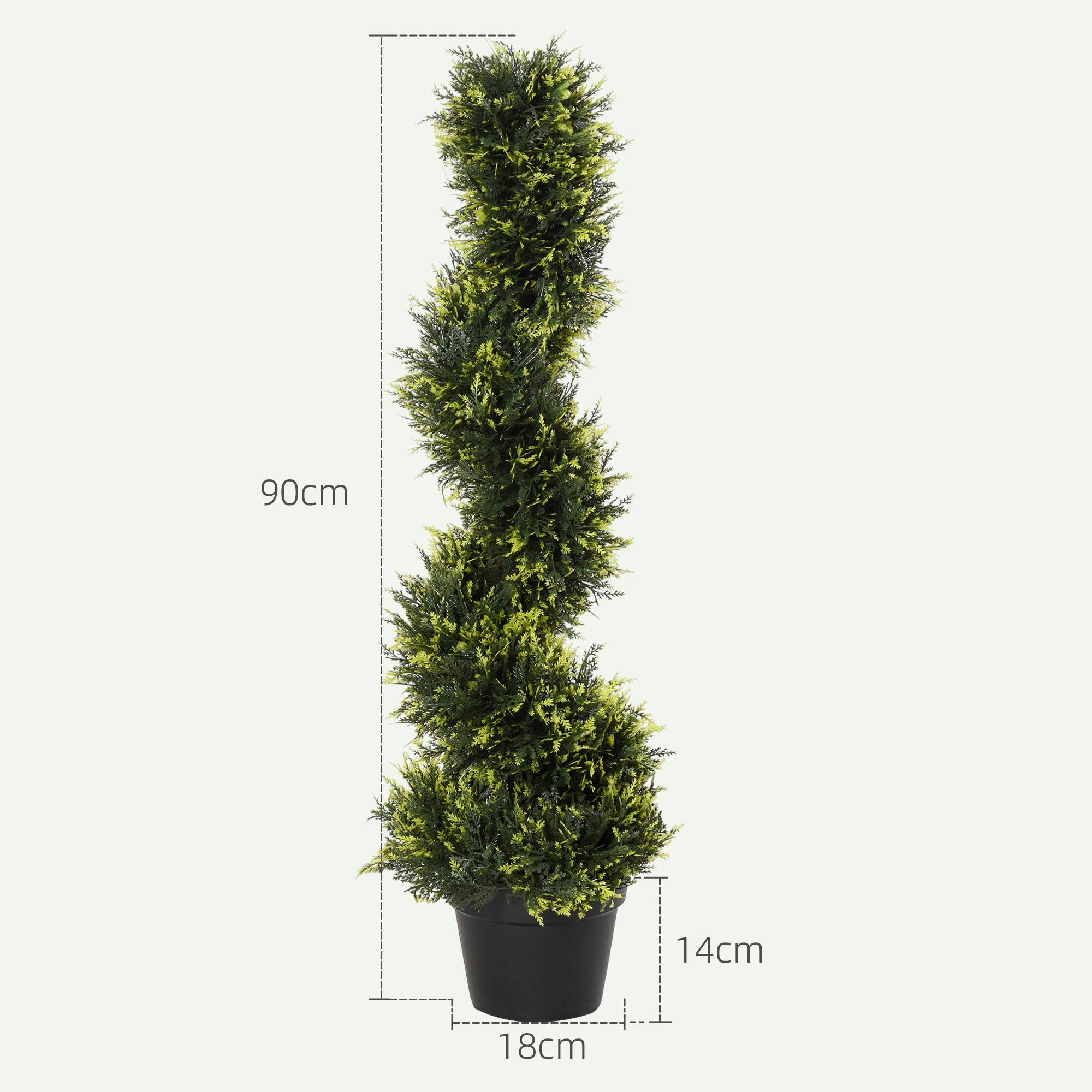 Cèdre Spirale Artificiel Original Plastique Entrée Jardin Déco Architecturale 90cm Vert - ComfortXL Outdoor Living - Image 5