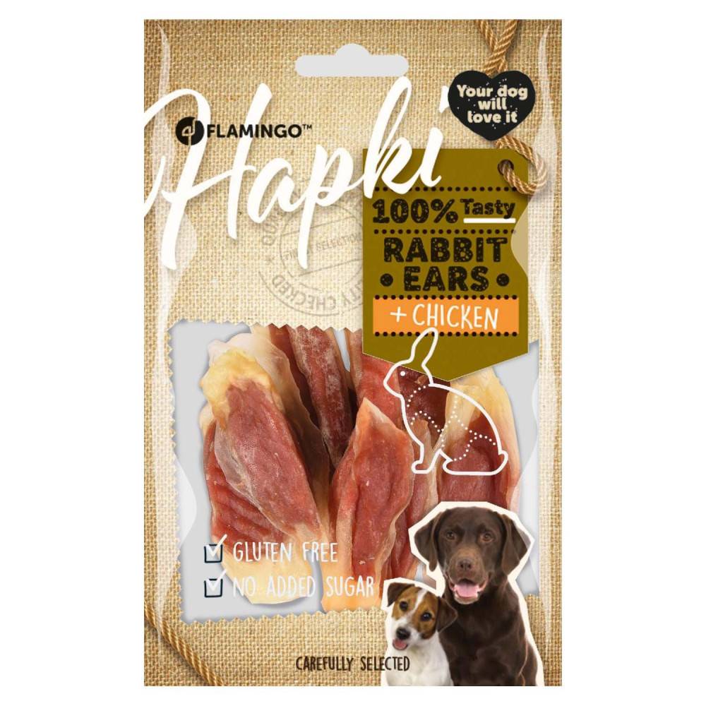 Friandise lamelles de lapin enveloppé de poulet Hapki BBQ pour chien 85 g sans gluten - Imagen 3