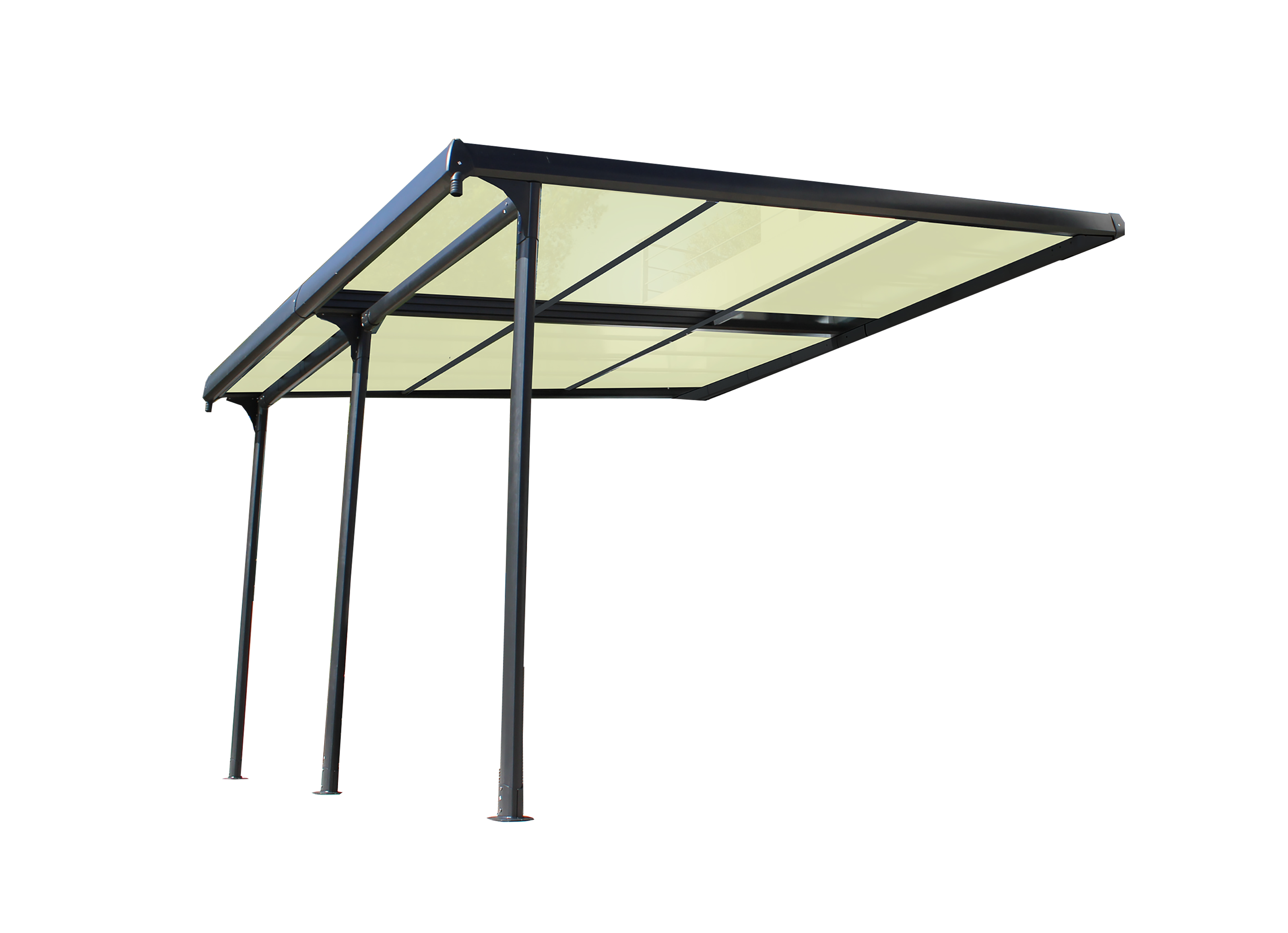 Couleurs du monde - Azura - Pergola adossée 3.5x4m avec toile renforcée 490gr/m²  - Couleurs du Monde - Imagen 2
