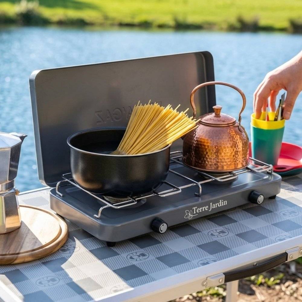 Réchaud de camping gazinière 2 feux Terragaz - Image 4