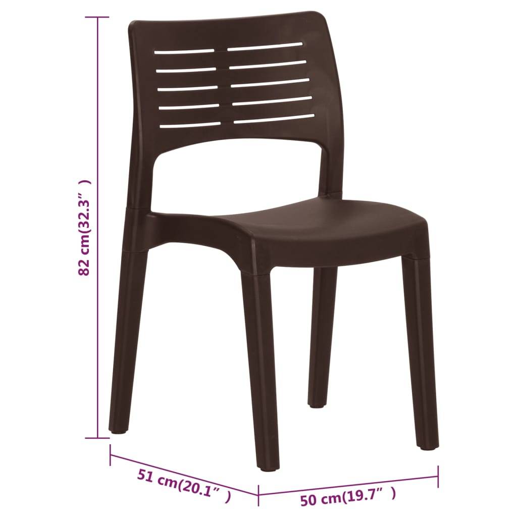 Prolenta Premium - Chaises de jardin polypropylène marron  50 x 51 x 82 cm  - Prolenta premium p350.3 - Image 9