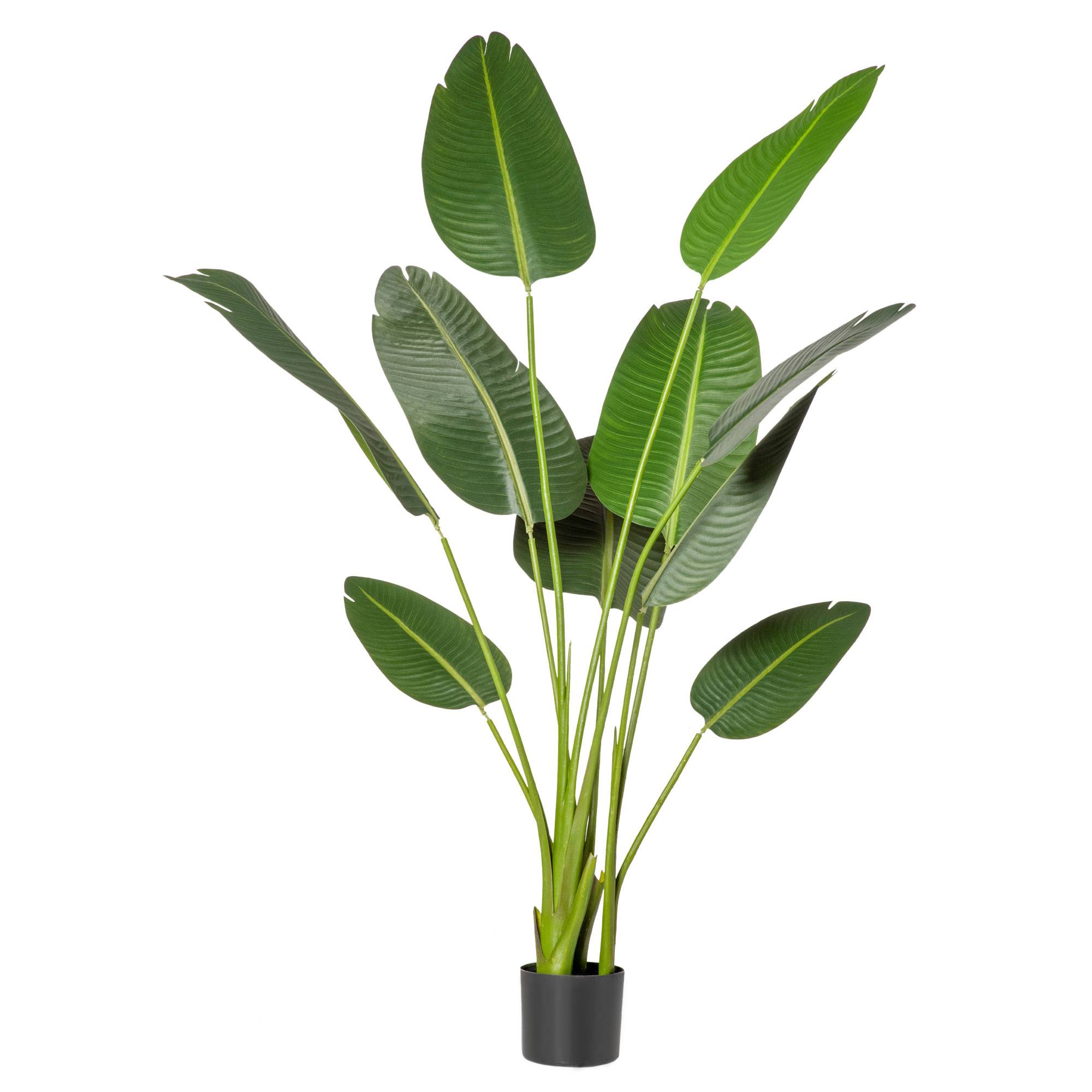 Bananier artificiel 160 cm pot 10 feuilles réalistes tropical intérieur extérieur vert - Image 2