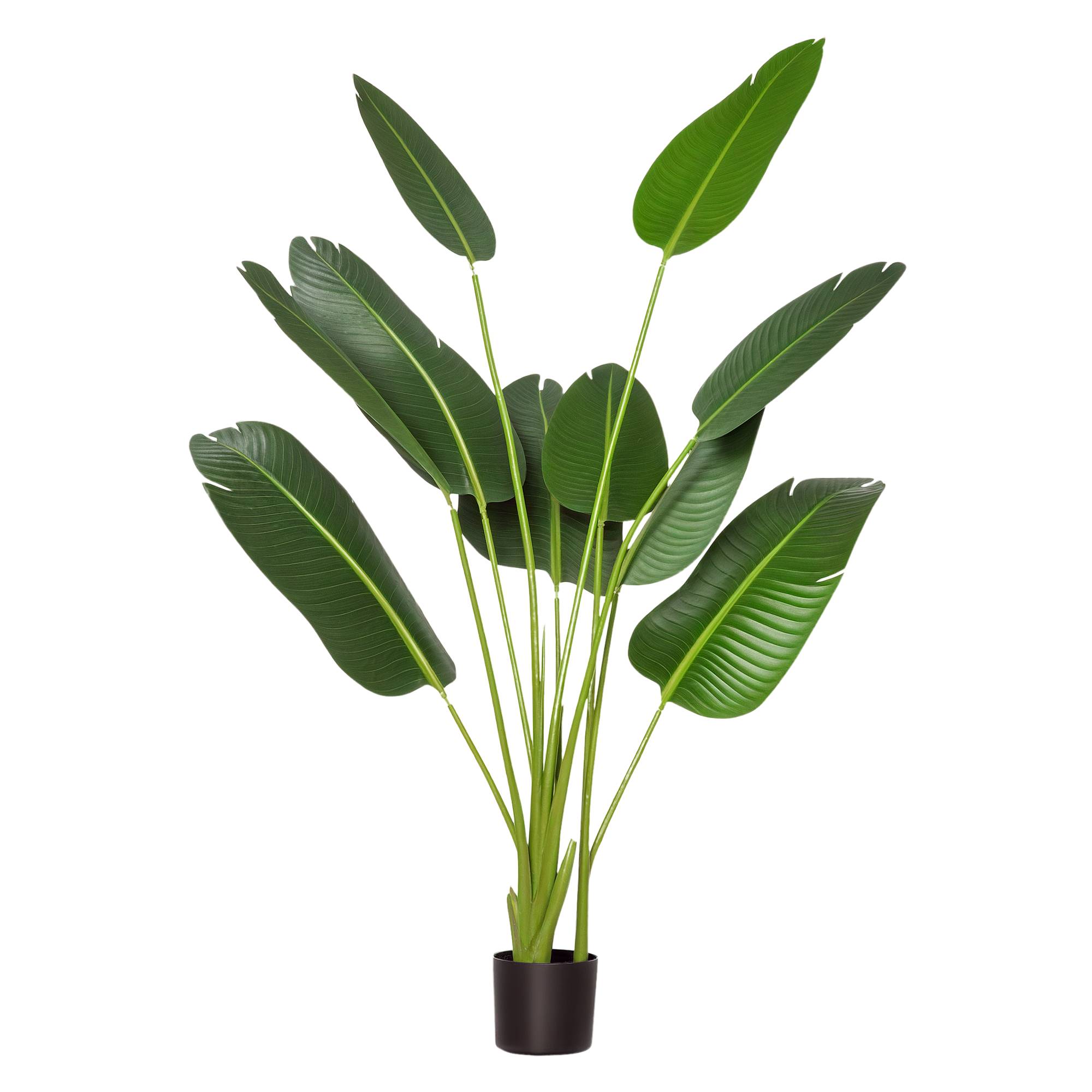 Bananier artificiel 160 cm pot 10 feuilles réalistes tropical intérieur extérieur vert