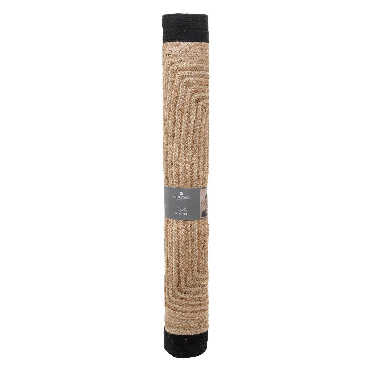Atmosphera - Tapis "Kahi" en jute bord noir 120x170cm - Atmosphera Créateur d'intérieur - Image 5