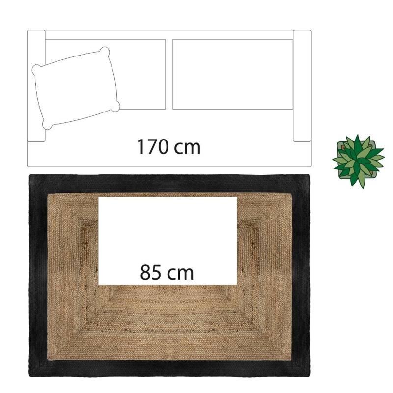 Tapis jute naturel bord noir 120x170 Atmosphera - Image 5
