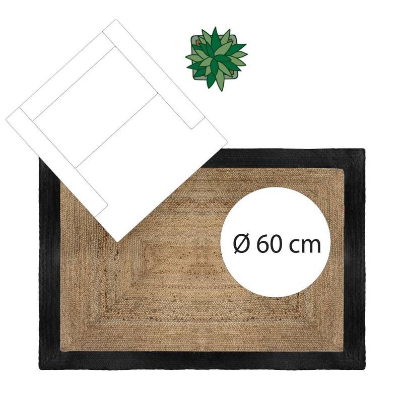 Tapis jute naturel bord noir 120x170 Atmosphera - Imagen 3