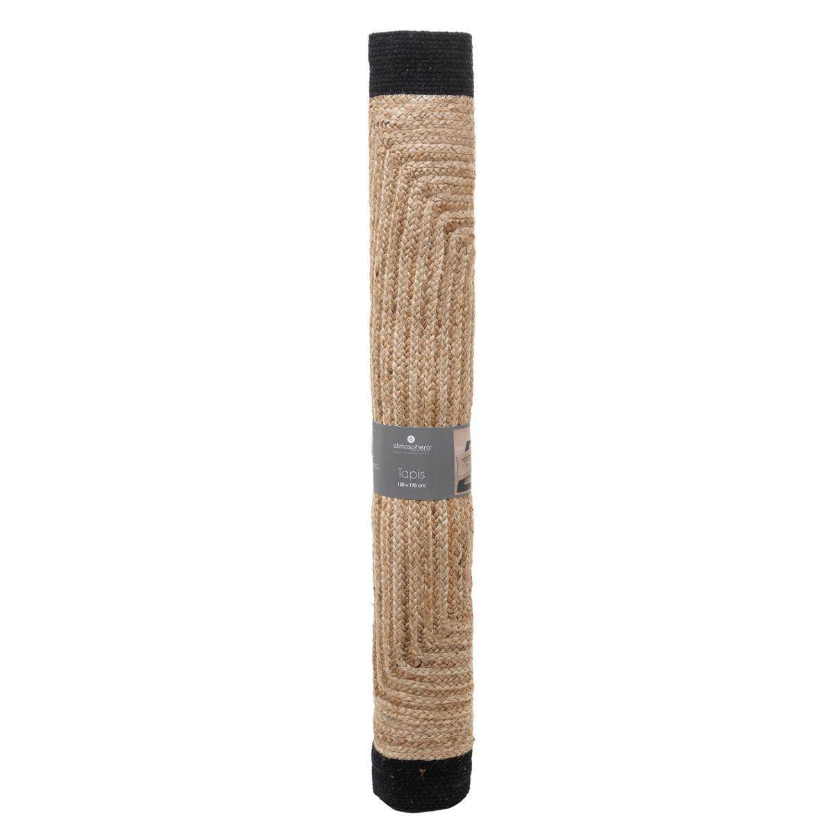 Atmosphera - Tapis "Kahi" en jute bord noir 120x170cm - Atmosphera Créateur d'intérieur - Imagen 3