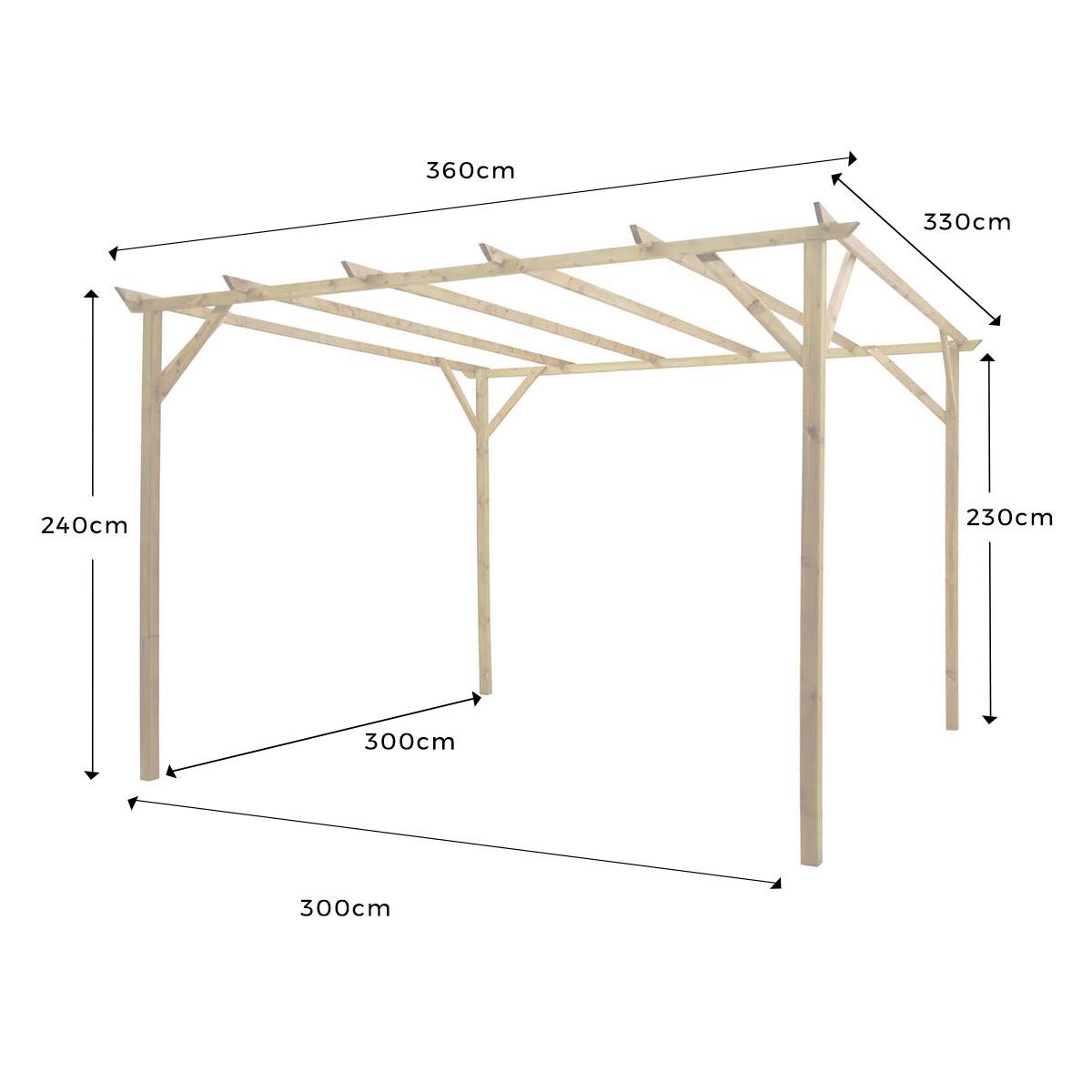 Pergola en bois 300 x 300 - Cémonjardin - Imagen 3