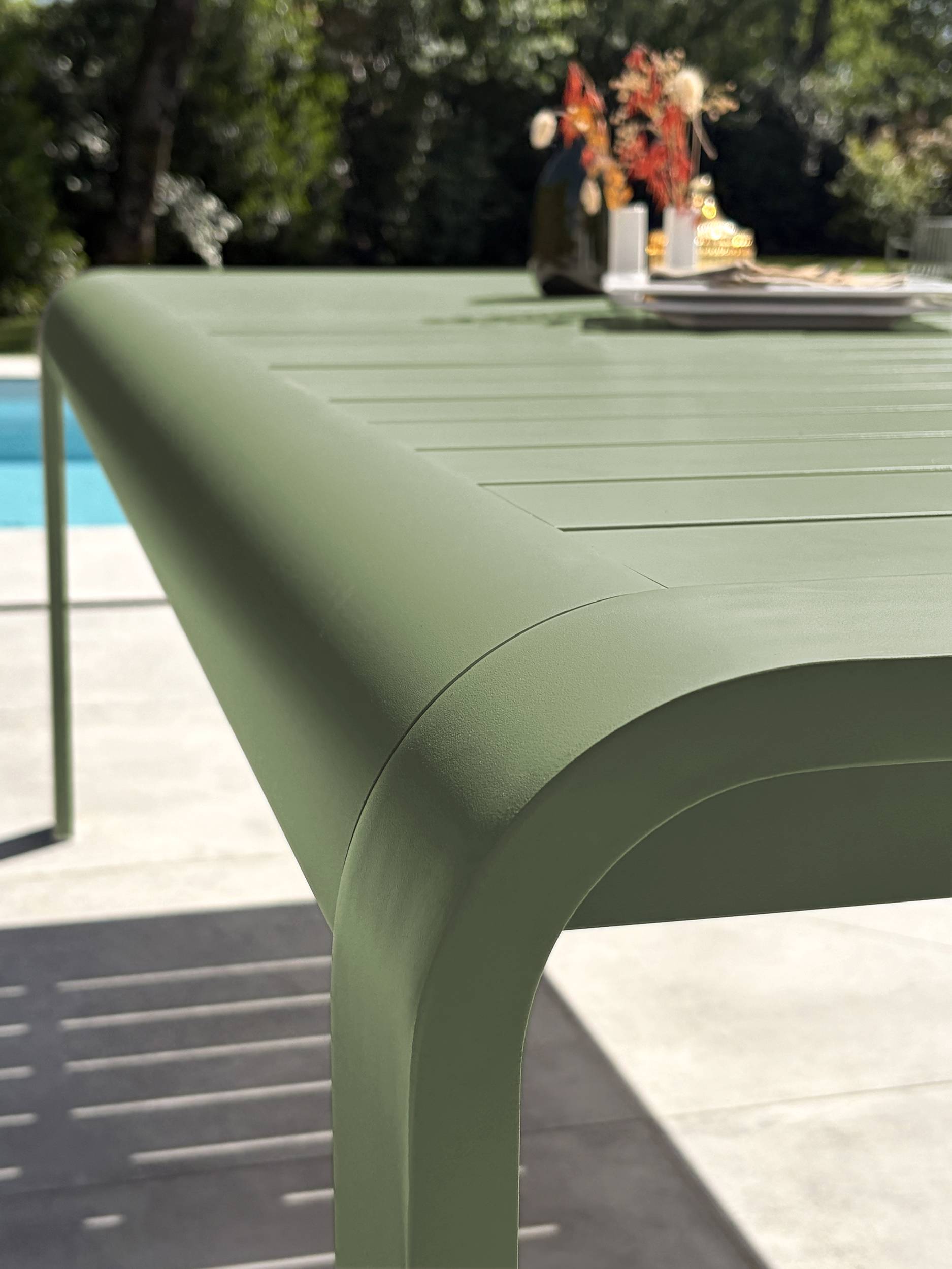 Dcb Garden - Table de jardin en aluminium - Vert olive - HANOI - Image 3