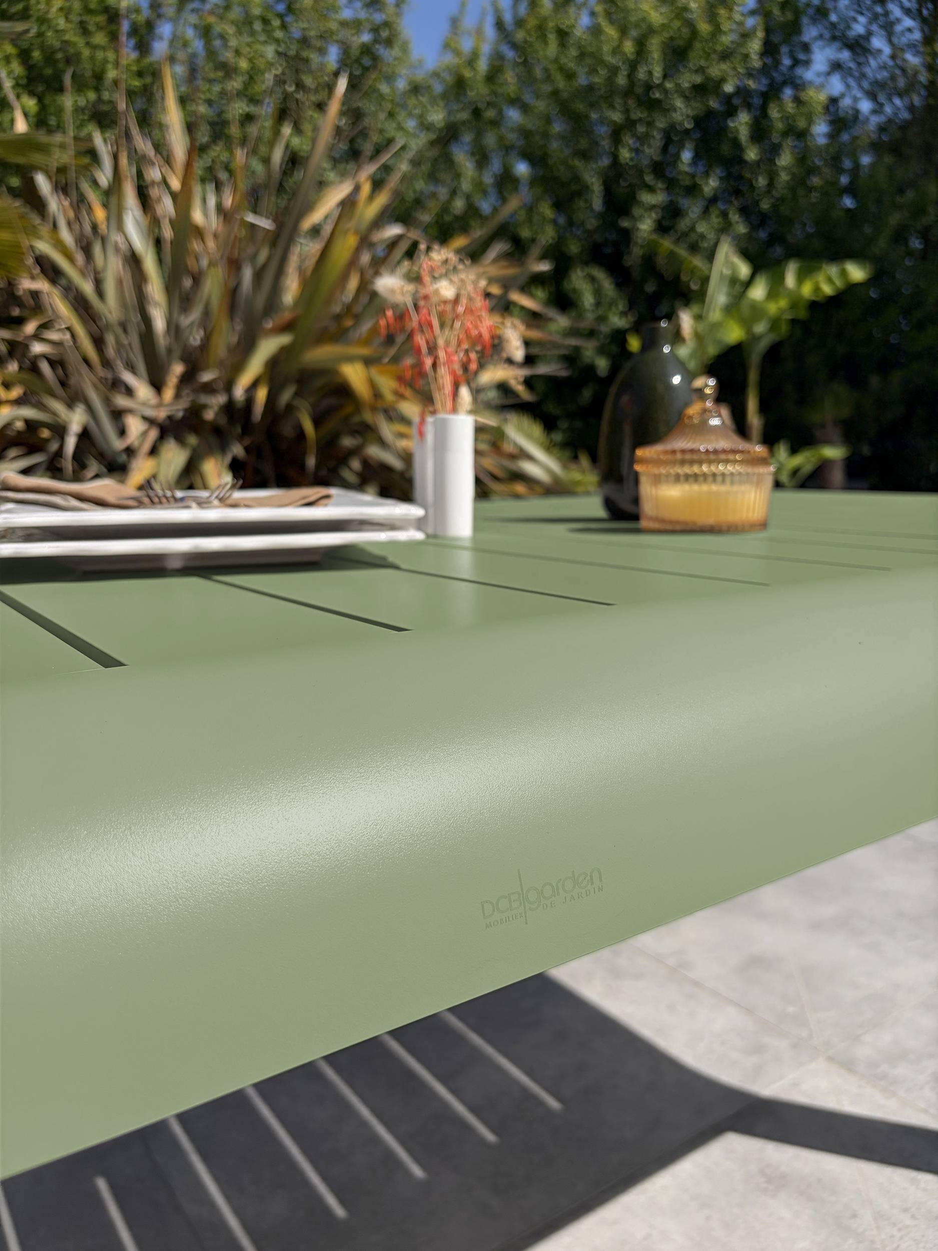 Dcb Garden - Table de jardin en aluminium  - Vert olive - HANOI - Image 4