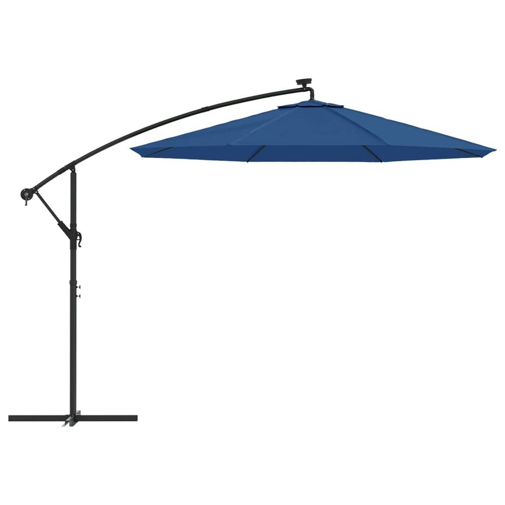 Vidaxl - Parasol de jardin en porte-à-faux et lumières LED mât en acier vidaXL 47137 - Imagen 9
