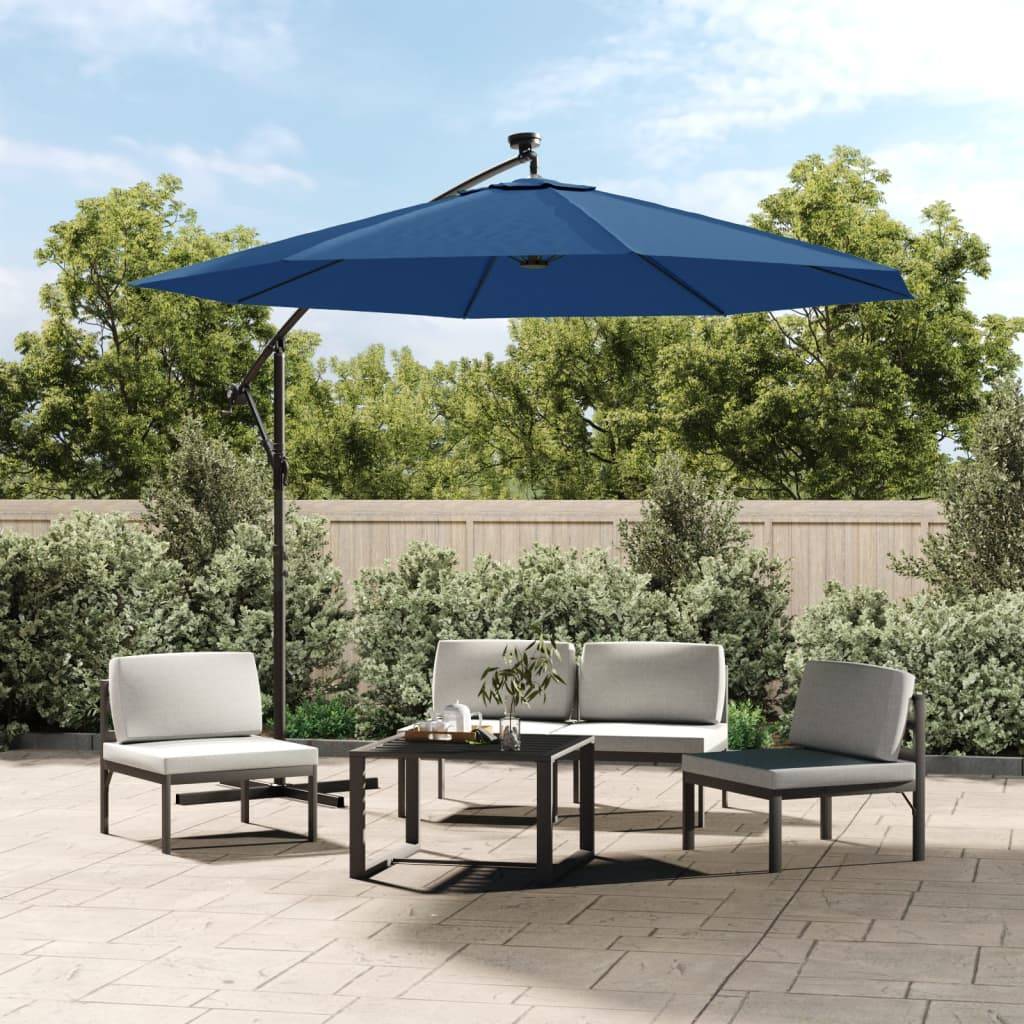 Vidaxl - Parasol de jardin en porte-à-faux et lumières LED mât en acier vidaXL 47137 - Imagen 1