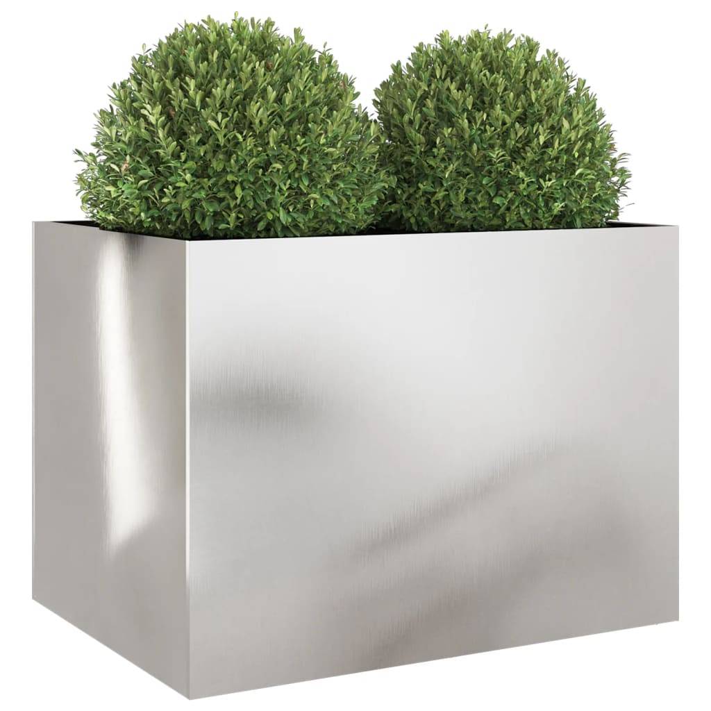 Jardinière acier inoxydable argenté 62 x 47 x 46 cm - PANGIVO - Image 4