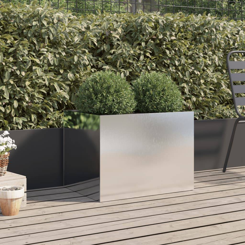 Jardinière acier inoxydable argenté 62 x 47 x 46 cm - PANGIVO - Image 3