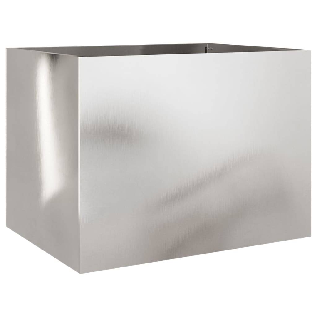 Jardinière acier inoxydable argenté 62 x 47 x 46 cm - PANGIVO - Image 2