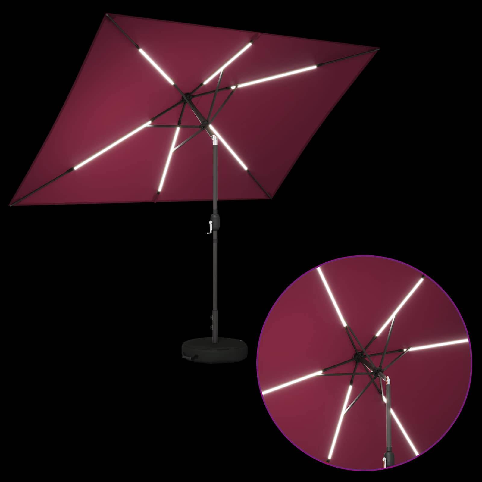 PANGIVO - Parasol de jardin polyester et acier bordeaux 290 x 190 x 235 cm - PANGIVO - Image 4