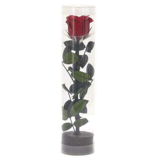 The Home Deco Factory - Fleur Artificielle "Rose sur Tige" 30cm Vert & Rouge - Image 2