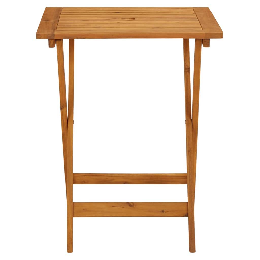 Salon de Jardin Pliant 2 Personnes Polypropylène et Bois pour Terrasse Gris Table Carrée 60x60cm – ComfortXL Outdoor Living - Image 6
