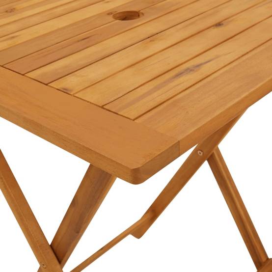 Salon de Jardin Pliant 2 Personnes Polypropylène et Bois pour Terrasse Gris Table Carrée 60x60cm – ComfortXL Outdoor Living - Image 3