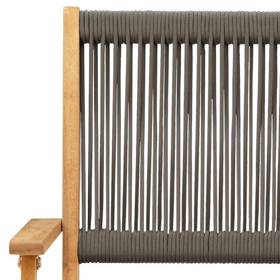 Salon de Jardin Pliant 2 Personnes Polypropylène et Bois pour Terrasse Gris Table Carrée 60x60cm – ComfortXL Outdoor Living - Image 10