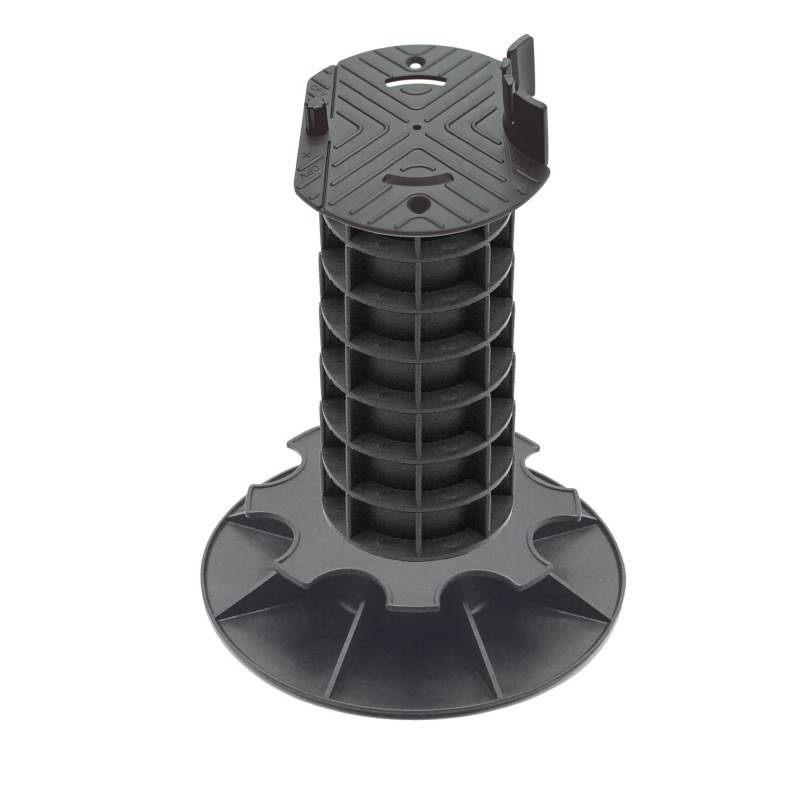 Jardinex - Plot terrasse bois réglable 26 - 29 cm - Noir  - Jardinex - Imagen 1