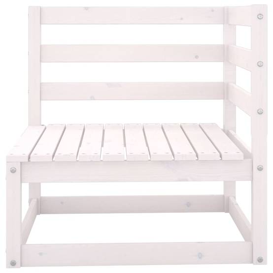 4 pcs salon de jardin - Mobilier d'extérieur Blanc Bois de pin massif-JU7887 - Image 5