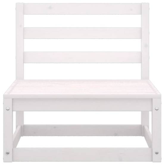 4 pcs salon de jardin - Mobilier d'extérieur Blanc Bois de pin massif-JU7887 - Image 7