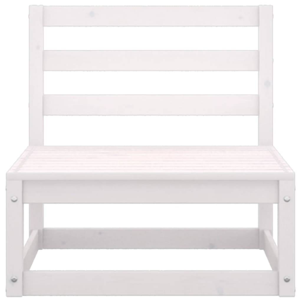 4 pcs salon de jardin - Mobilier d'extérieur Blanc Bois de pin massif-JU7887 - Image 7