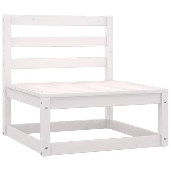 4 pcs salon de jardin - Mobilier d'extérieur Blanc Bois de pin massif-JU7887 - Image 6
