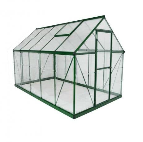 Canopia - Serre de jardin en polycarbonate Hybrid 5,66 m², Couleur Argent, Ancrage au sol Oui - Imagen 5