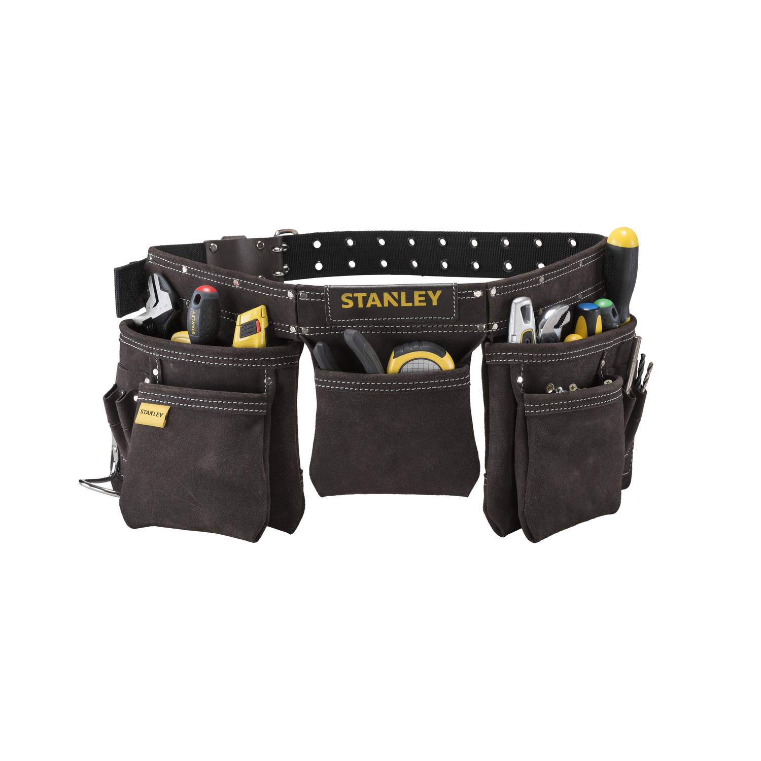 stanley - Porte-outils - Cuir - Ceinture Robuste et Ajustable - Multiples Poches et Porte-Outils - STANLEY, STST1-80113 - Image 2