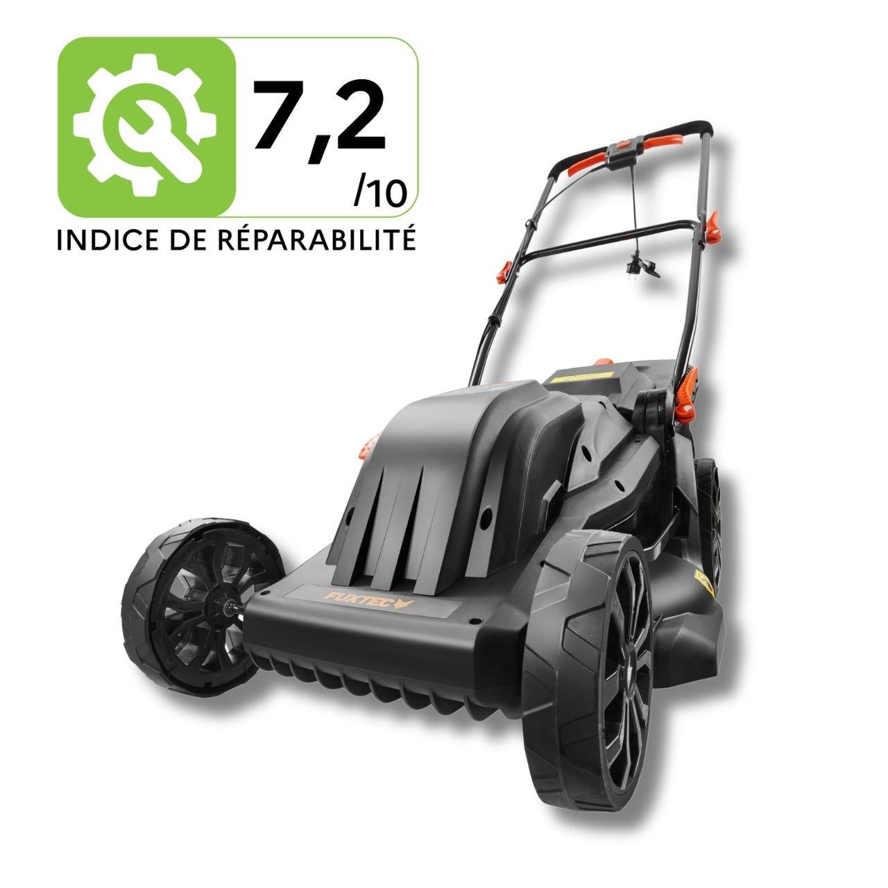 FUXTEC - Tondeuse à gazon électrique 43 cm FUXTEC FX-RME43 – 45L – 1200W – Hauteur 25-75 mm – Poussée – 220V