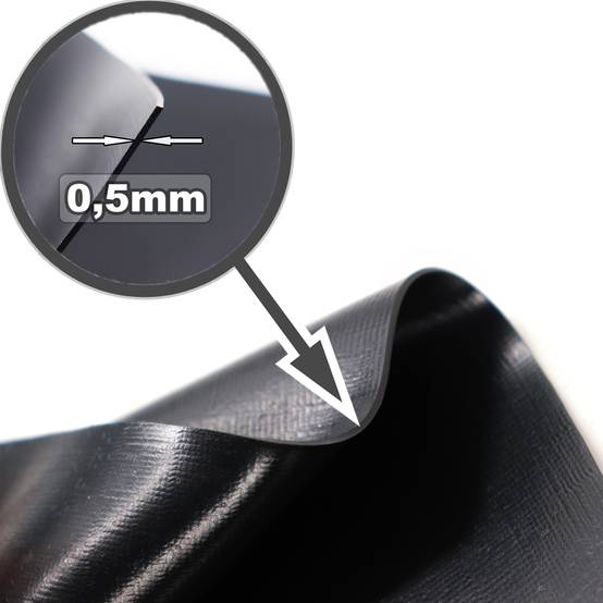 Liner de bassin en PVC 4 m x 4 m 0,5 mm noir, bâche pour le bassin de jardin - Image 3