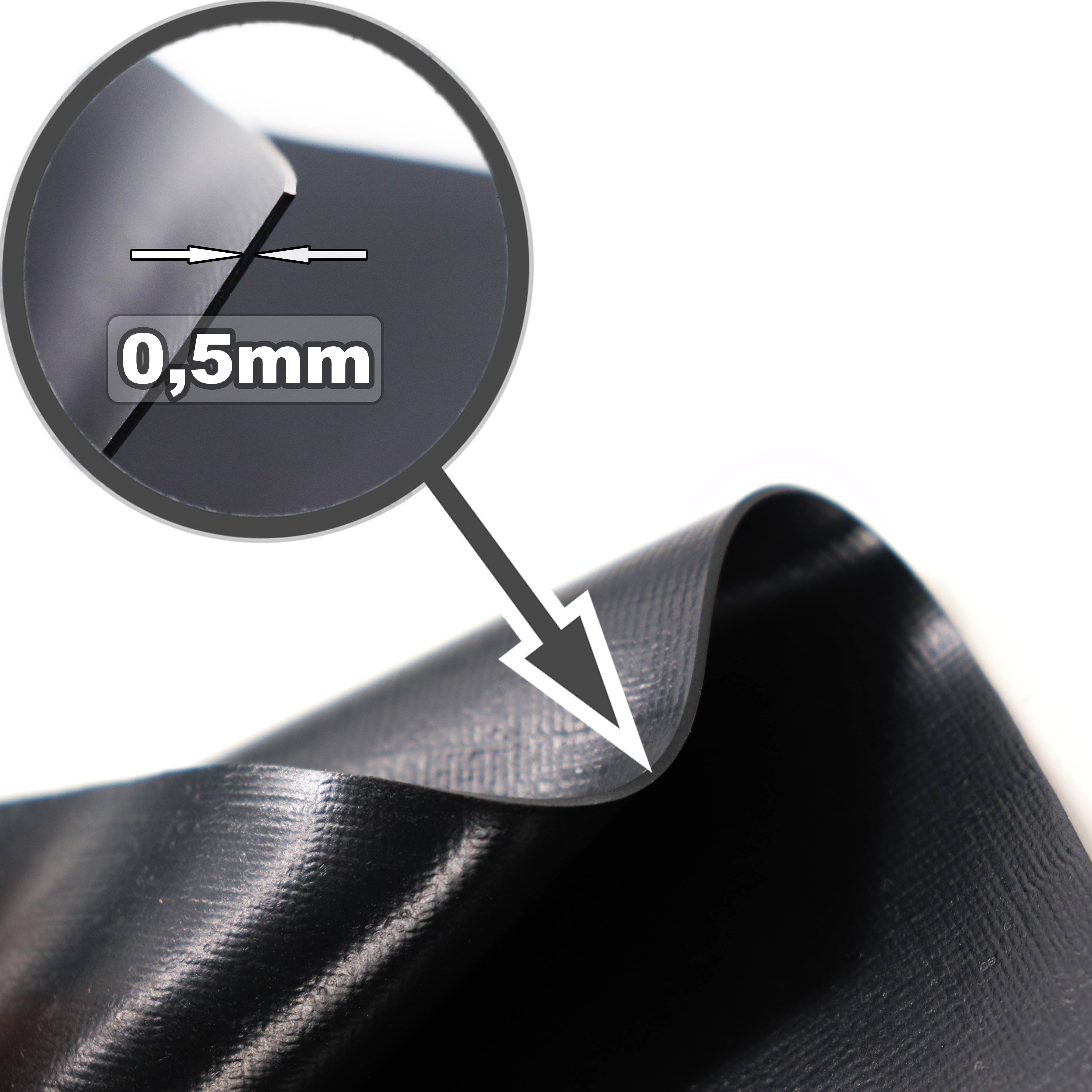 Liner de bassin en PVC 4 m x 4 m 0,5 mm noir, bâche pour le bassin de jardin - Image 3