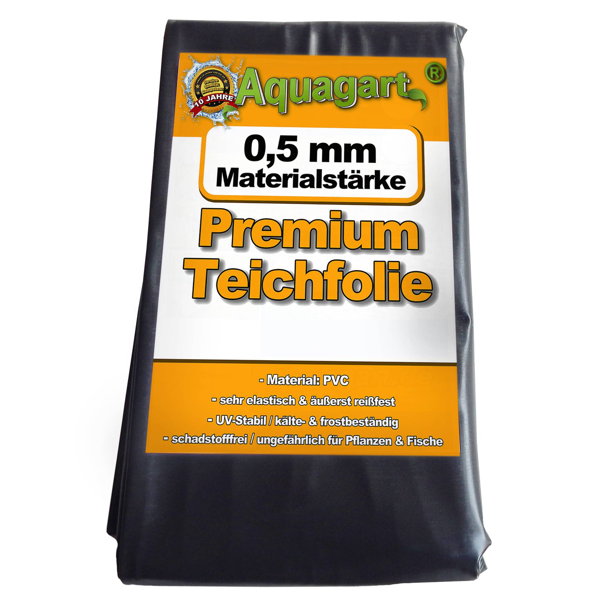 Liner de bassin en PVC 4 m x 4 m 0,5 mm noir, bâche pour le bassin de jardin - Image 1
