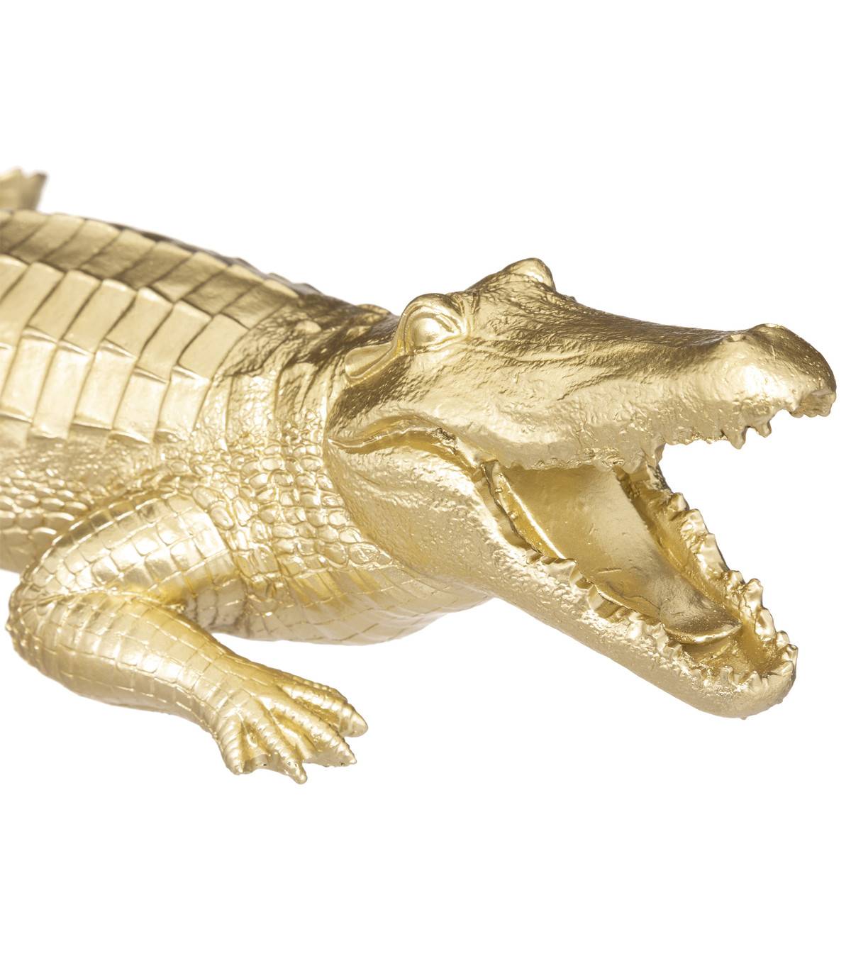 Objet déco Crocodile en résine dorée L 39 cm - Image 2