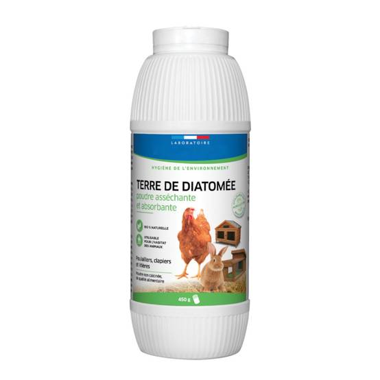 Francodex - Terre de Diatomée 450 g Poudre Asséchante et Absorbante pour POULE et RONGEUR basse cours - Image 1