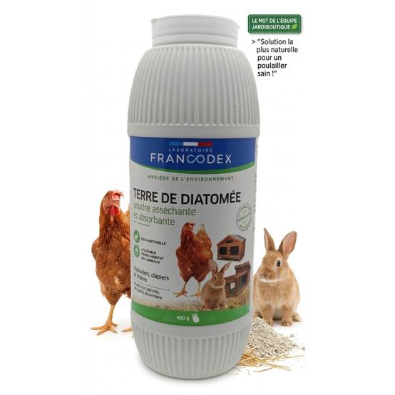 Francodex - Terre de Diatomée 450 g Poudre Asséchante et Absorbante pour POULE et RONGEUR basse cours - Image 2