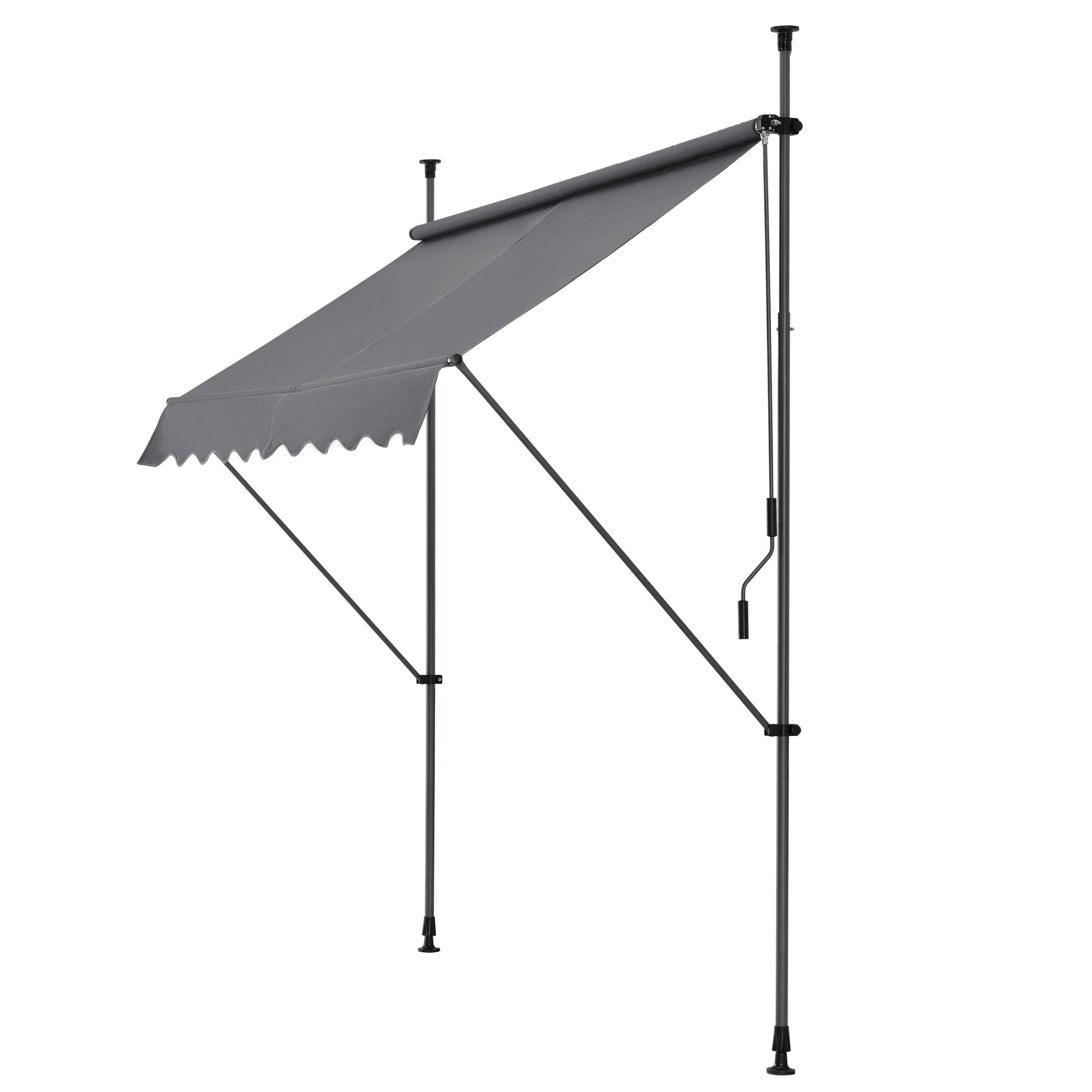Pro.Tec - Store Banne Téléscopique Acier Polyester 250 x 120 x 220-309 cm Gris Ardoise [pro.tec] - Imagen 2