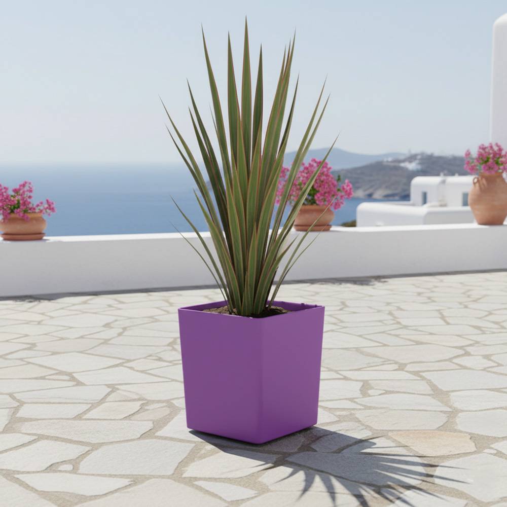 Pot de fleurs carré cubio h 50 cm-plast'up rotomoulage - Image 2
