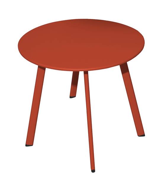 Proloisirs - Table basse ronde en acier – MASSAÏ Ø 40 – Coloris terra